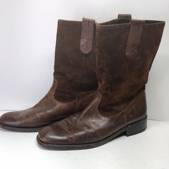 To Boot New York Adam Derrick l Brown Suede Brown Italian Leather l Size 7.5 - Picture 2 of 10